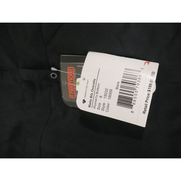 Obermeyer Women’s Malta Bib Overalls Black Waterproof Insulated Snow Ski Size 8 - Picture 10 of 11